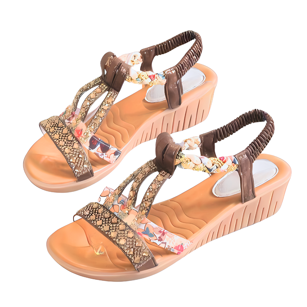 Elegant Orthopedic Boho Sandals -Coffee - Ozerty