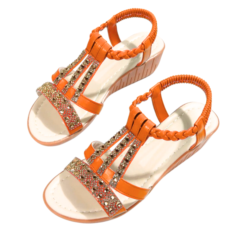 Elegant Orthopedic Boho Sandals -Orange - Ozerty