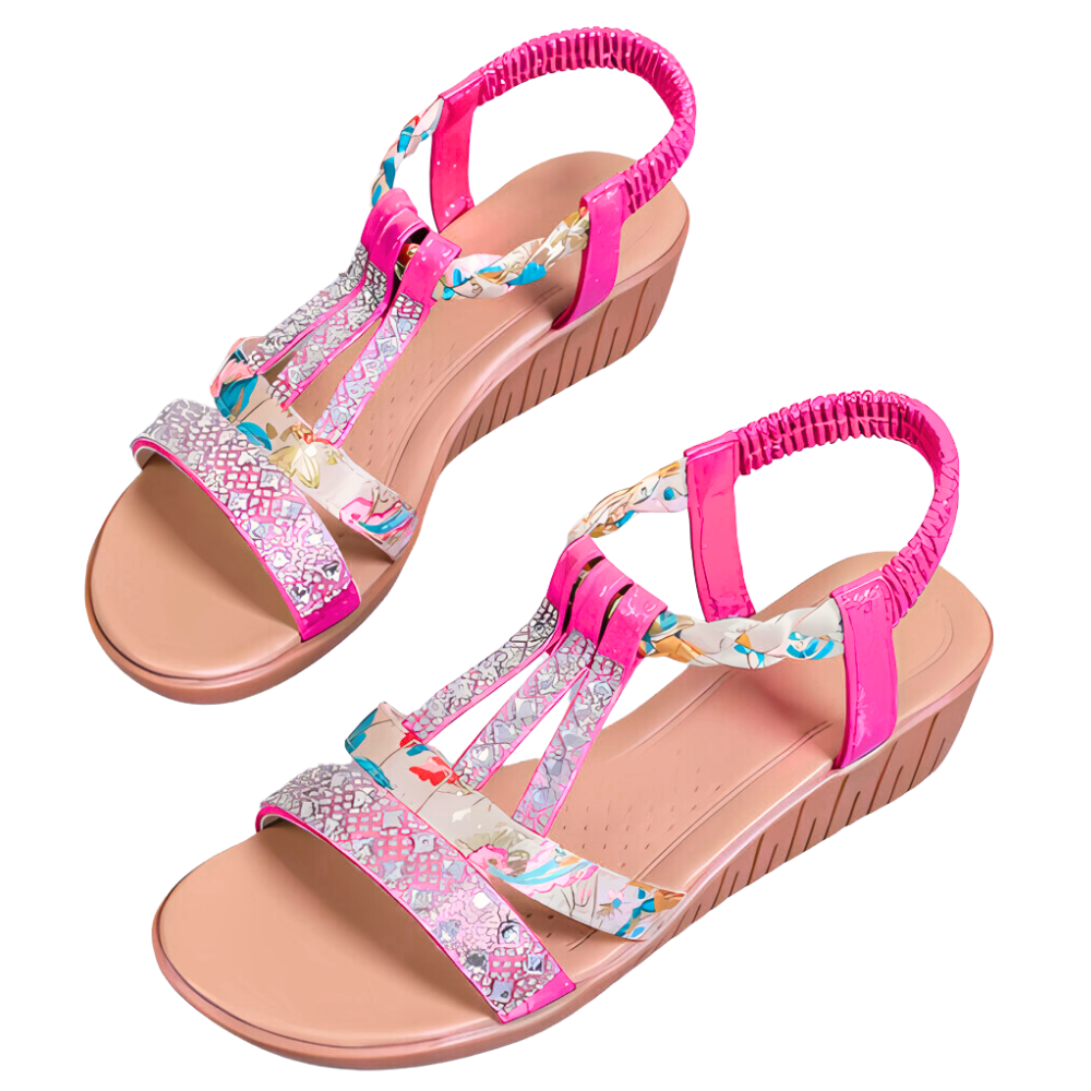 Elegant Orthopedic Boho Sandals -Pink - Ozerty