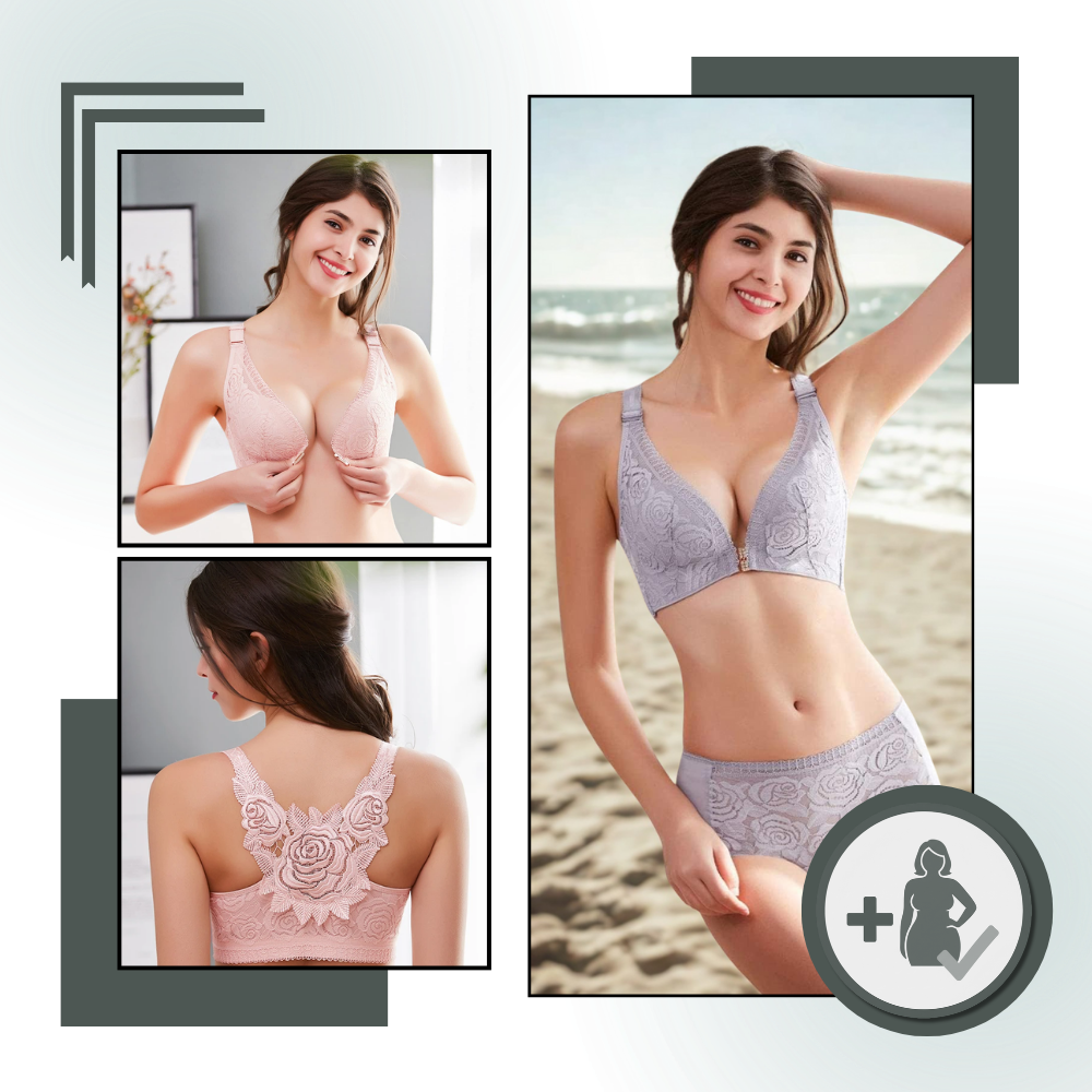 Elegant Rose Push-up Lace Bra - Ozerty