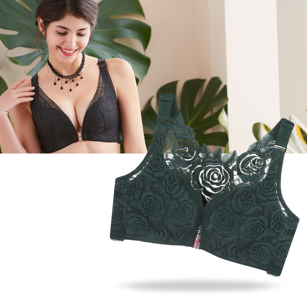 Elegant Rose Push-up Lace Bra - Ozerty