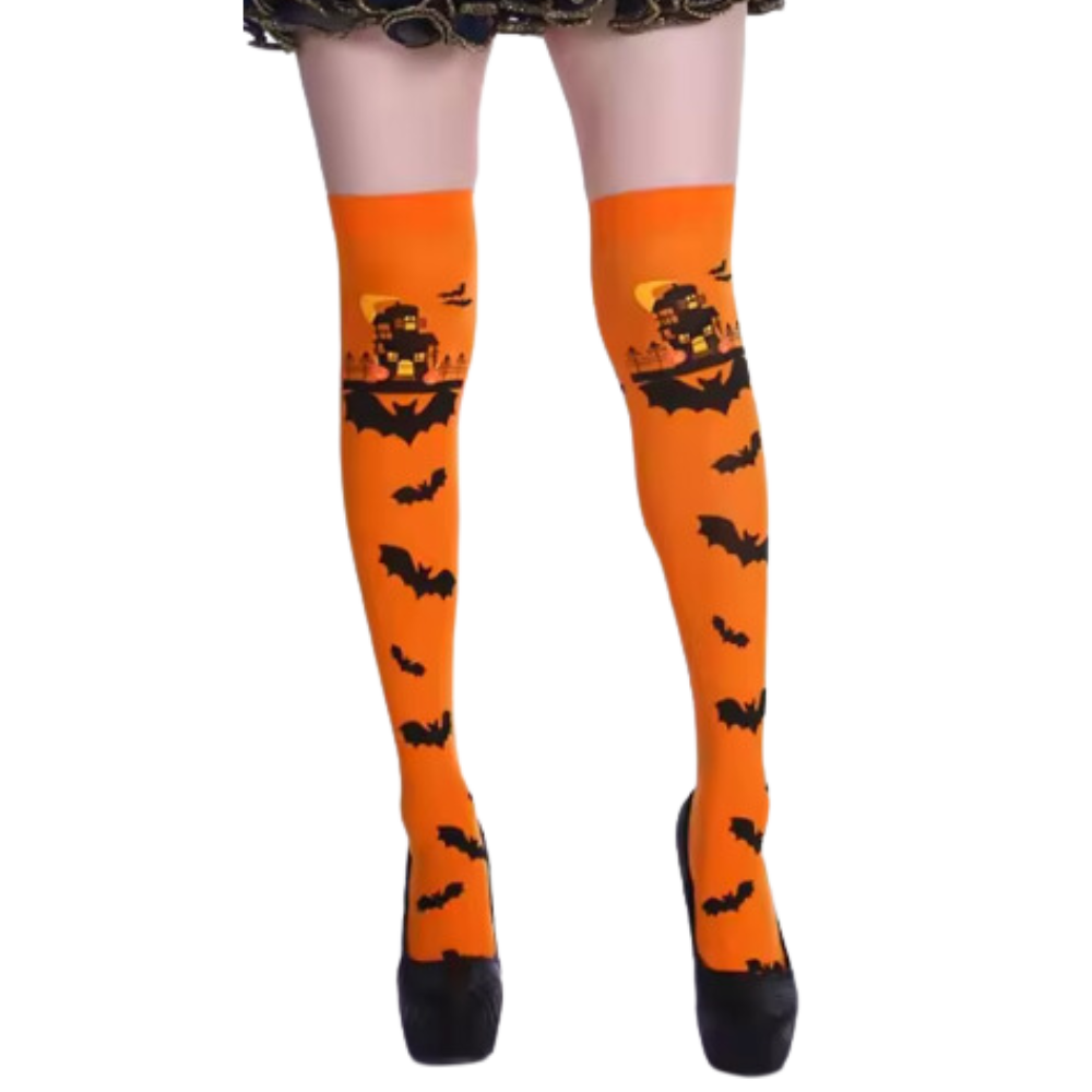 Festive Designs Halloween Compression Socks -Amber Bat - Ozerty