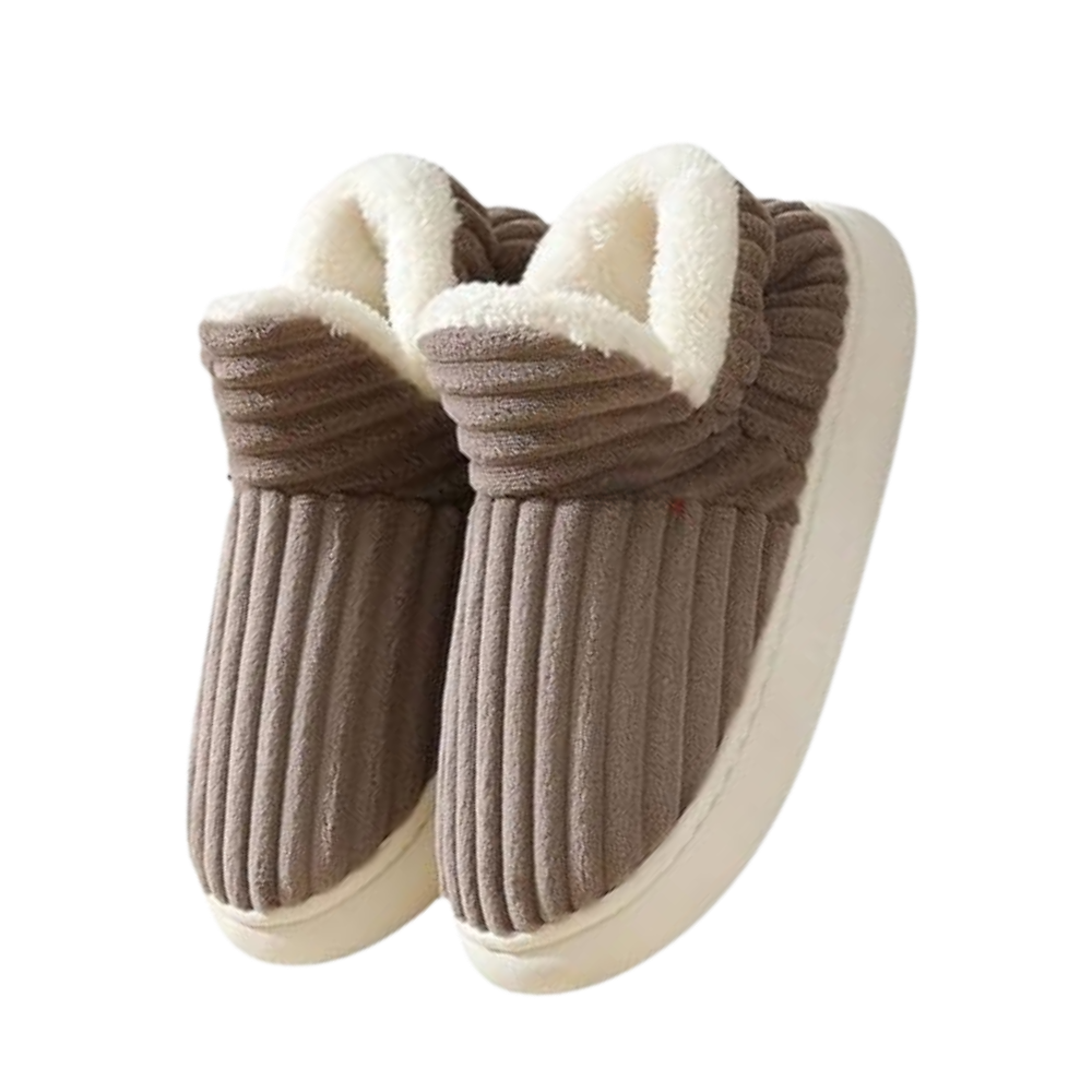 Fluffy Plush House Slip-On -Coffee - Ozerty