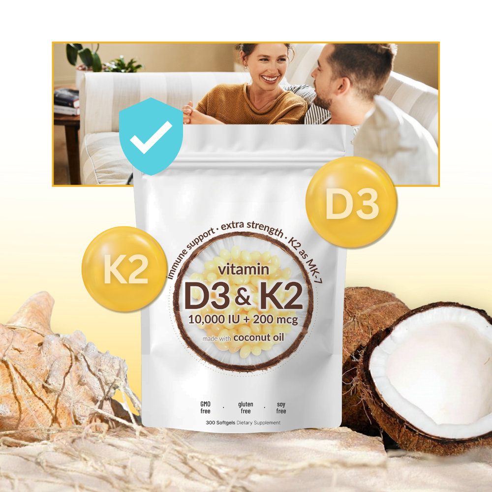 High-Potency D3 & K2 Softgels  - Ozerty