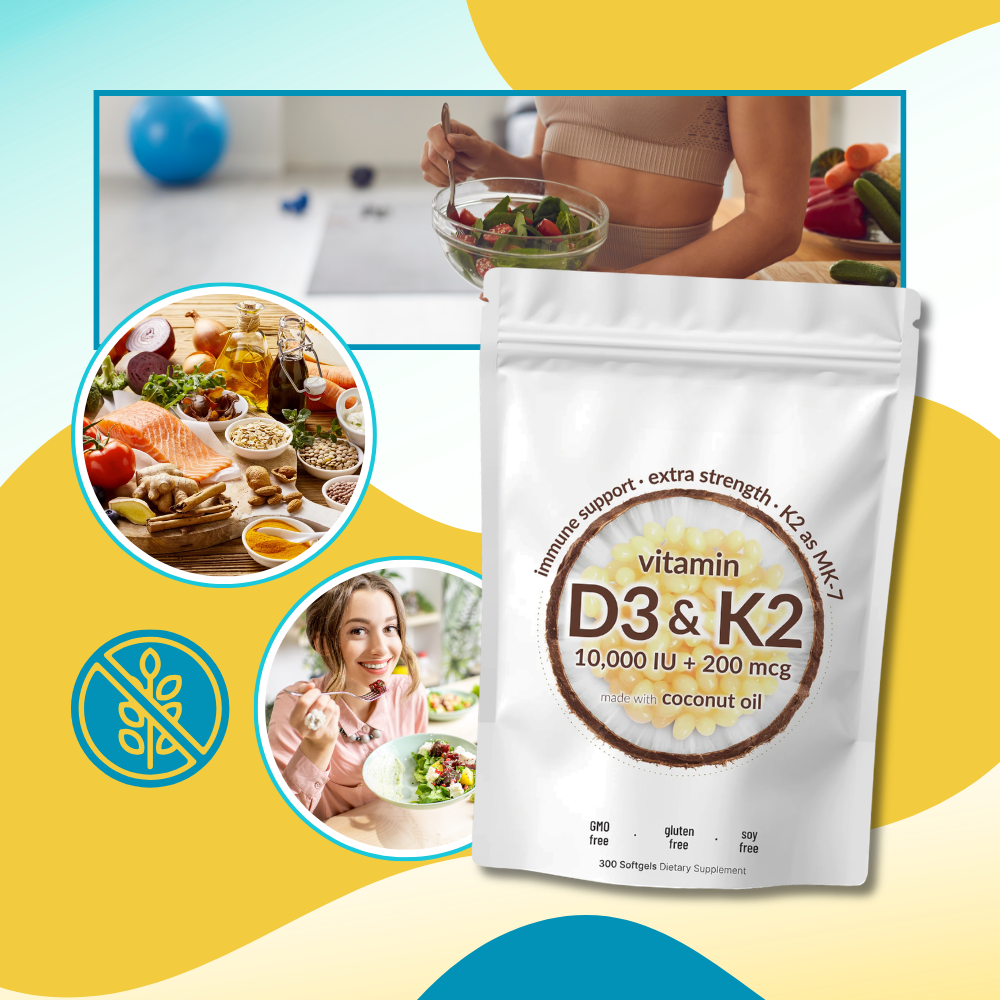 High-Potency D3 & K2 Softgels  - Ozerty