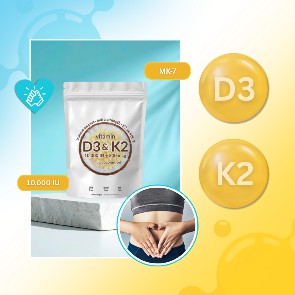 High-Potency D3 & K2 Softgels  - Ozerty