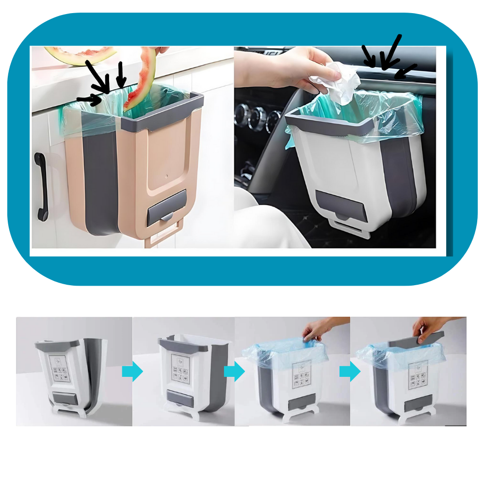 High Capacity Collapsible Trash Can - Ozerty