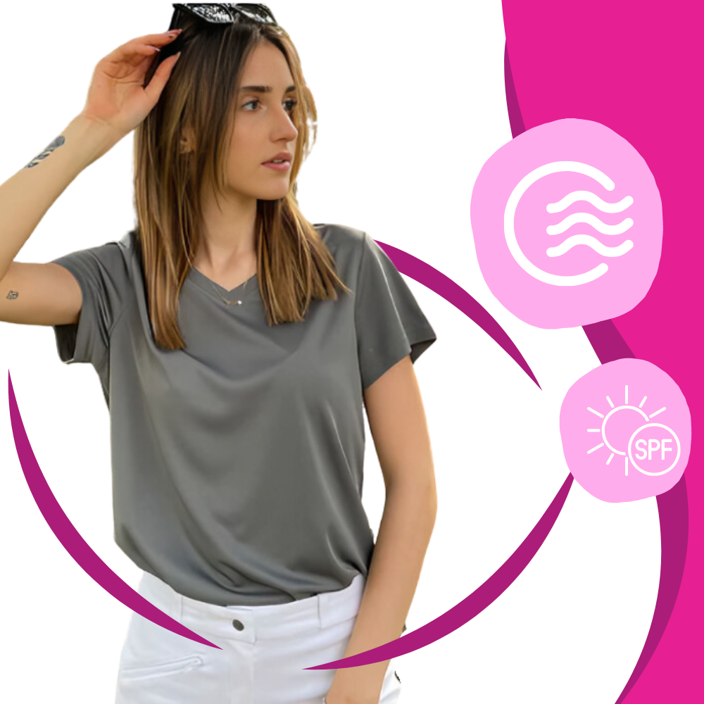 Instant Cooling V-neck Shirts Women - Ozerty