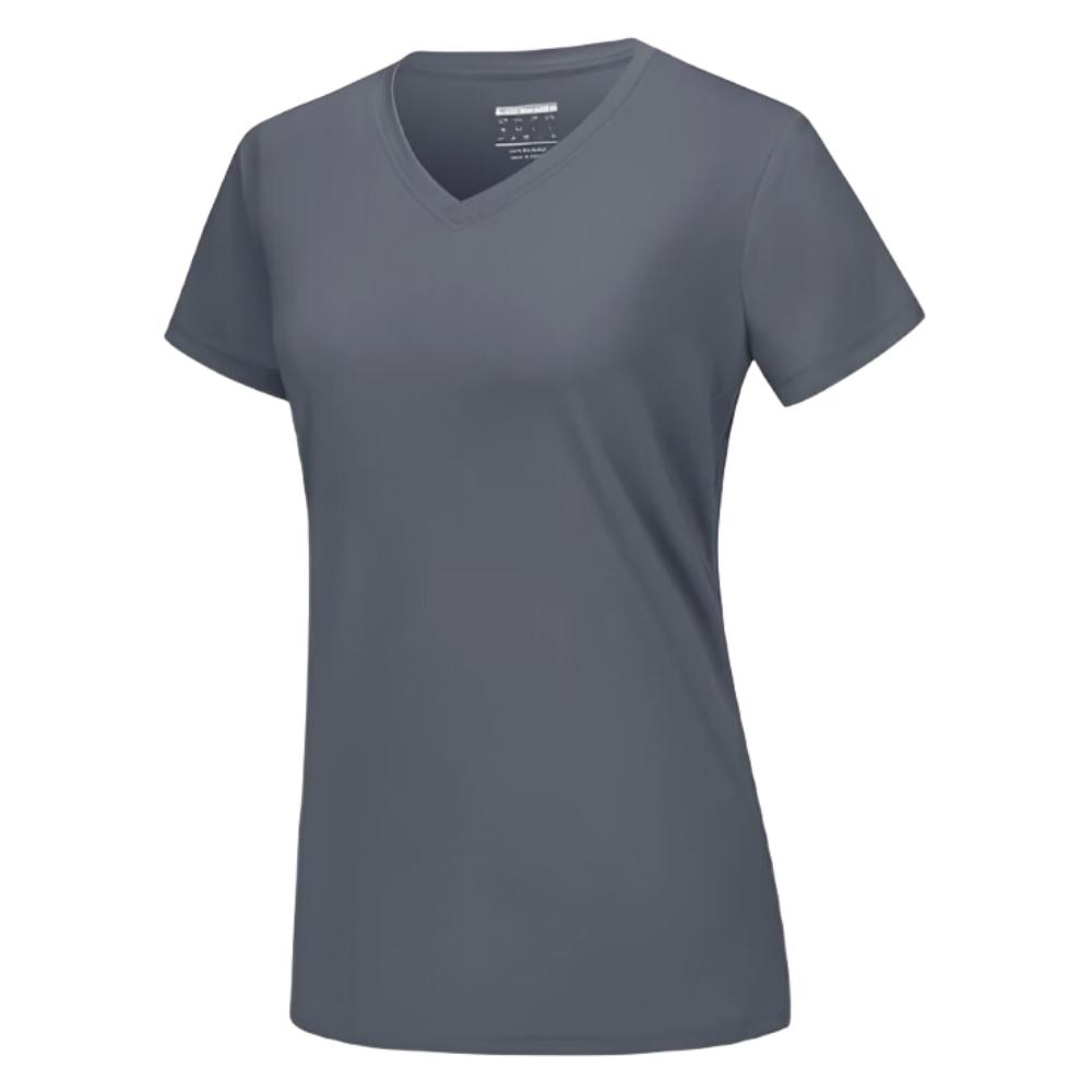 Instant Cooling V-neck Shirts Women -Dark Gray - Ozerty