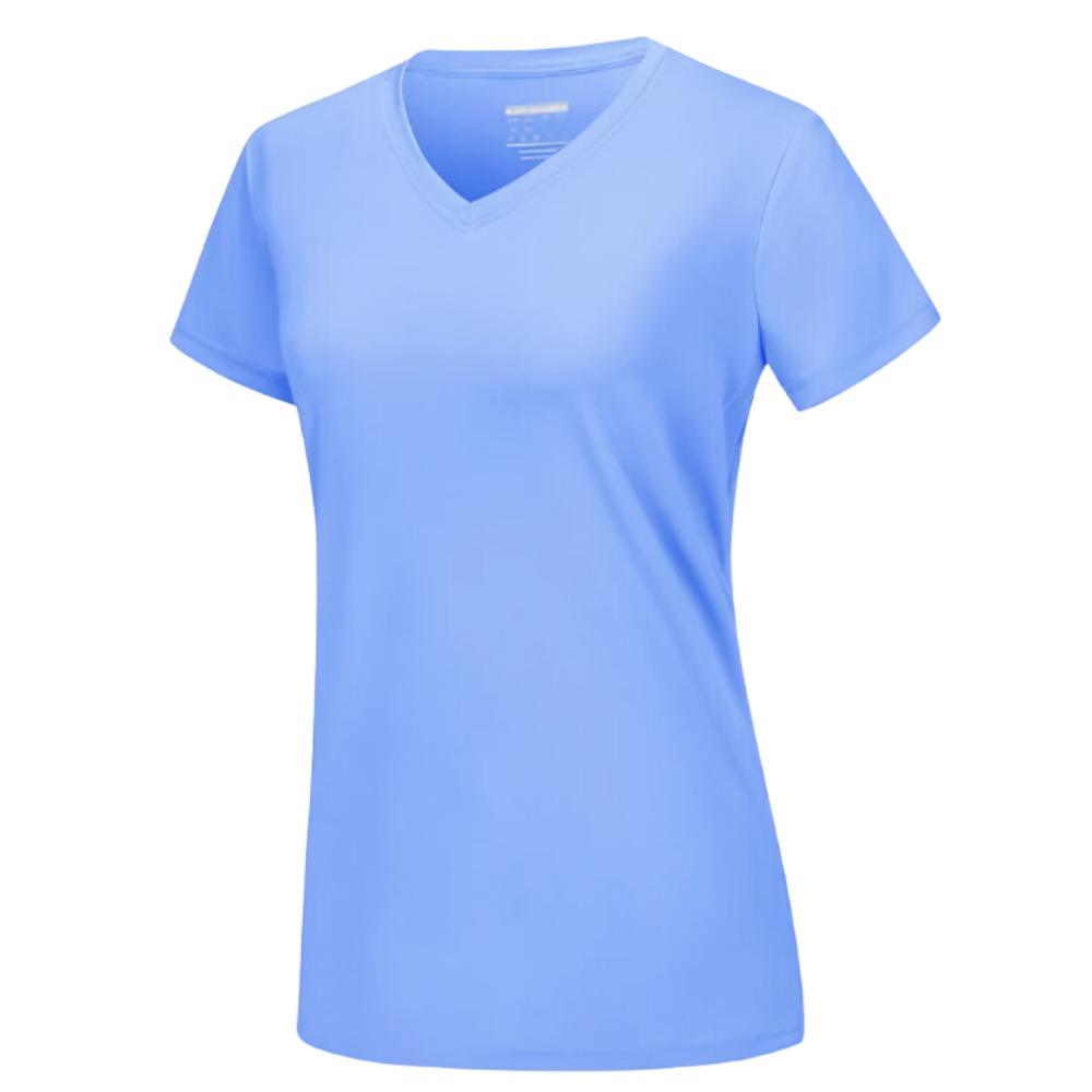 Instant Cooling V-neck Shirts Women -Light Blue - Ozerty