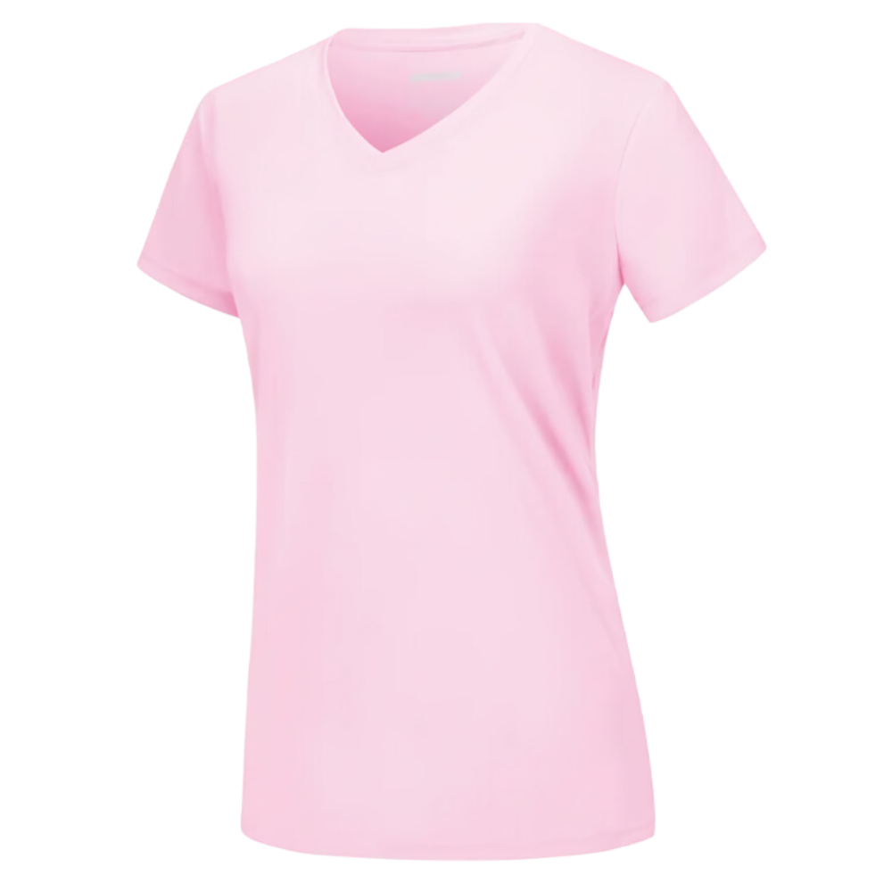 Instant Cooling V-neck Shirts Women -Light Pink - Ozerty