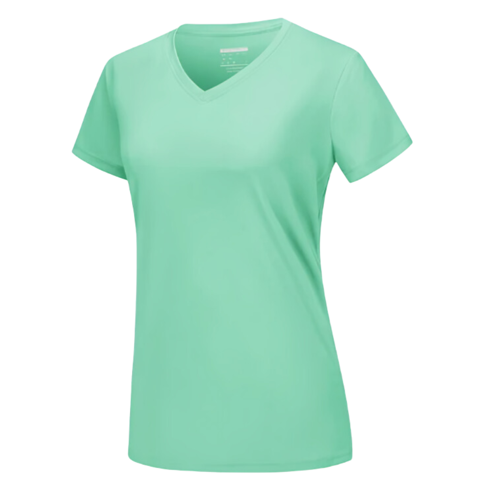 Instant Cooling V-neck Shirts Women -Mint Green - Ozerty