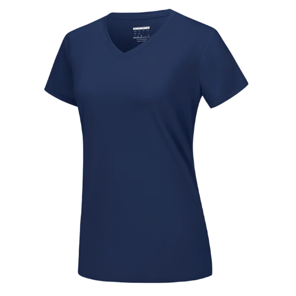 Instant Cooling V-neck Shirts Women -Navy Blue - Ozerty