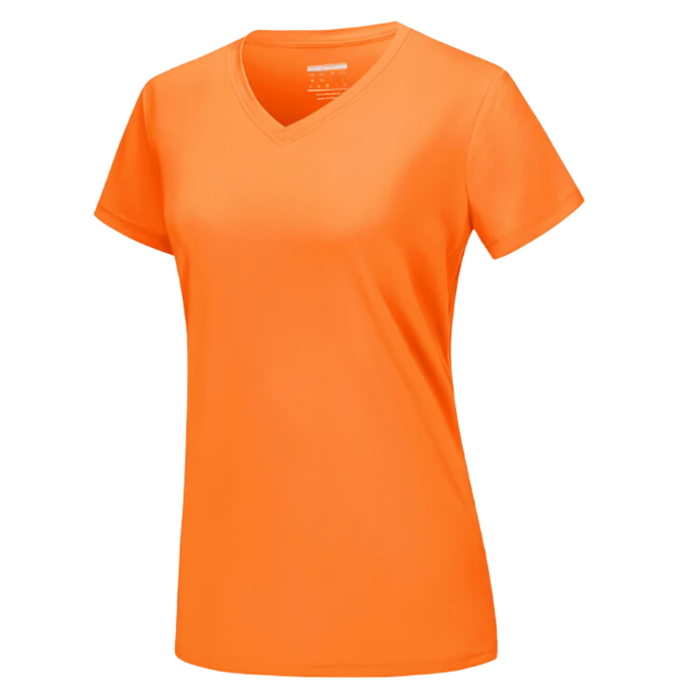 Instant Cooling V-neck Shirts Women -Orange - Ozerty