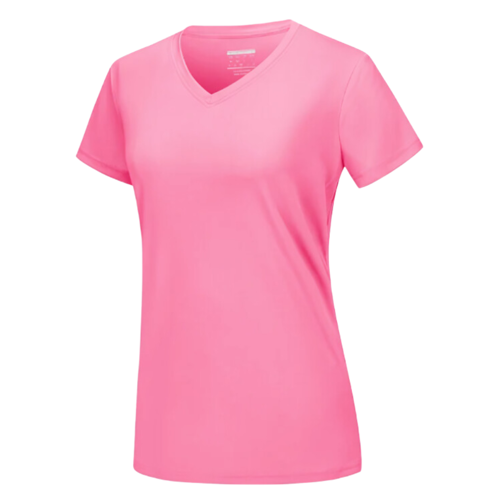 Instant Cooling V-neck Shirts Women -Rose Red - Ozerty