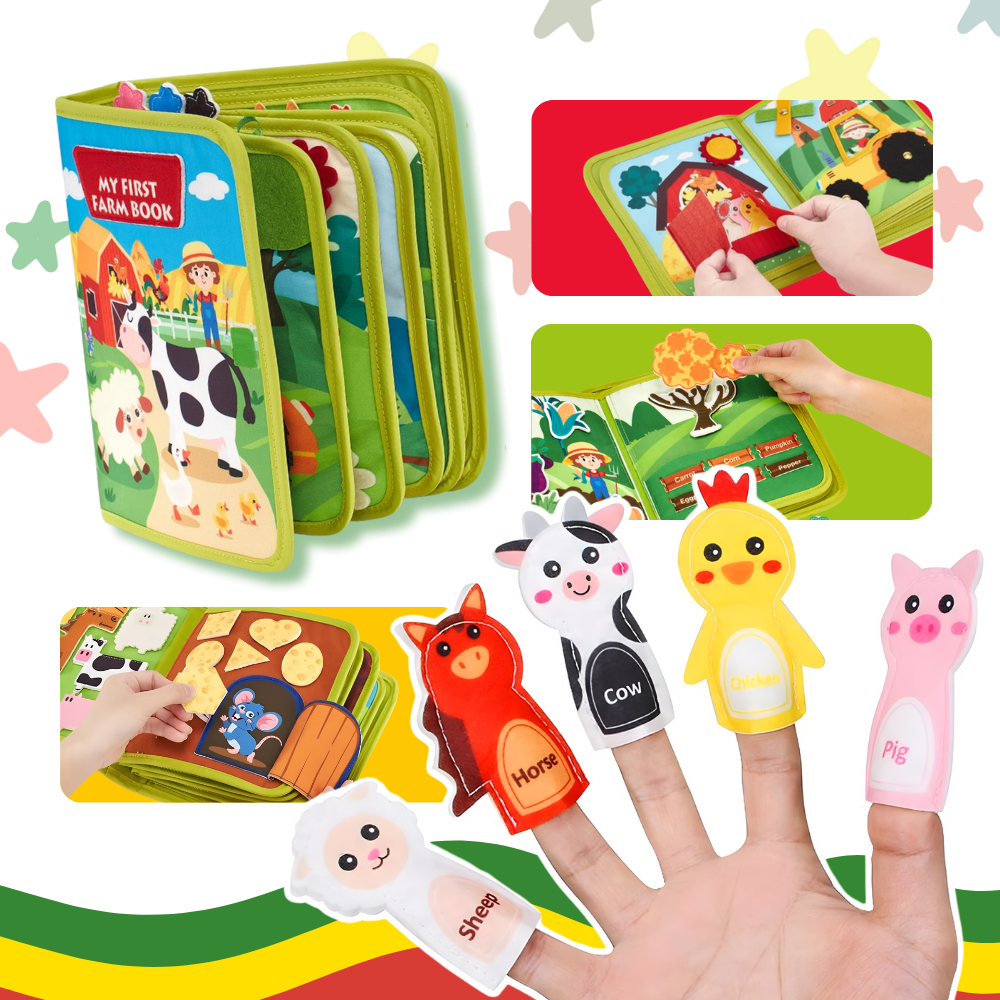 Interactive Farm Velcro Children Book - Ozerty