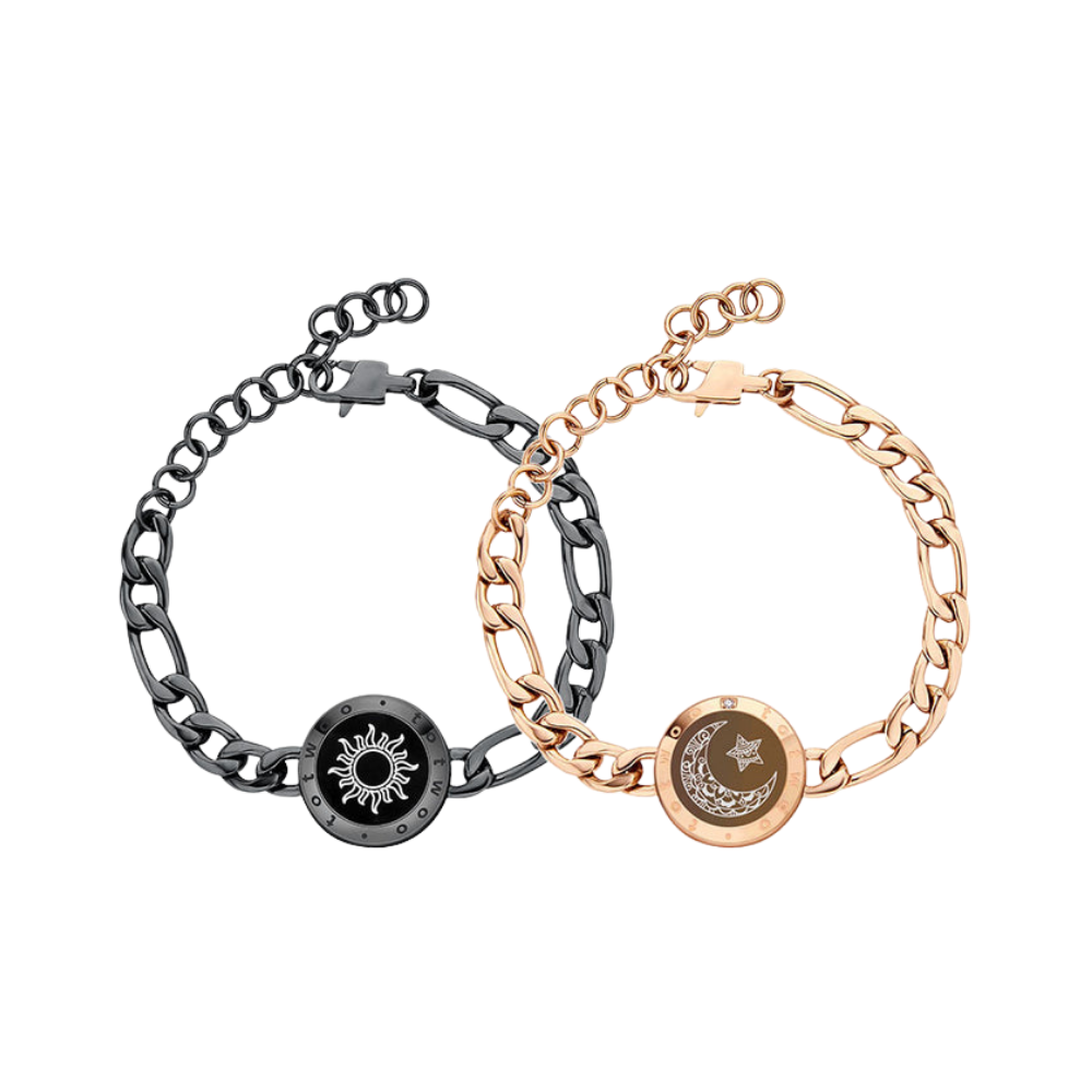 Long Distance Touch Bracelets for Couples -Figaro Chain - Ozerty