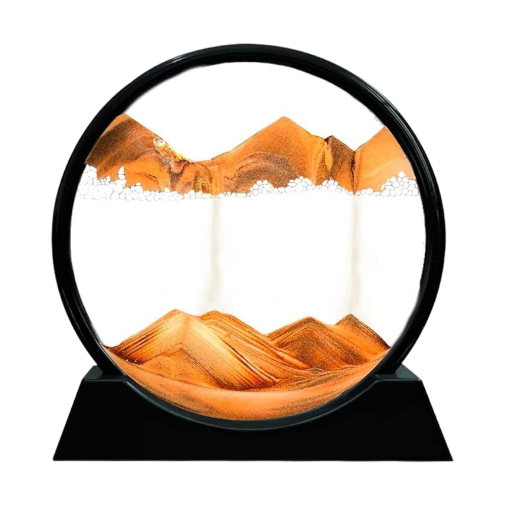 Mesmerizing Motion Sand Art Pictures -Orange with Black frame - Ozerty