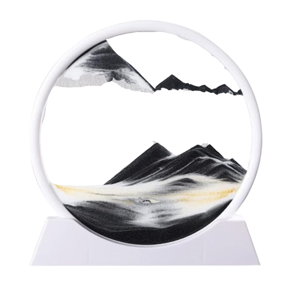 Mesmerizing Motion Sand Art Pictures -Black with White frame - Ozerty