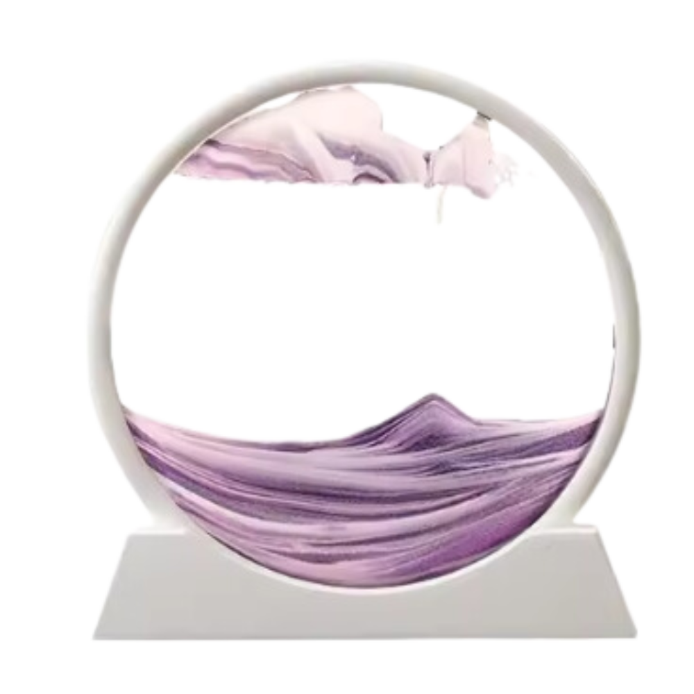 Mesmerizing Motion Sand Art Pictures -Purple with White frame - Ozerty