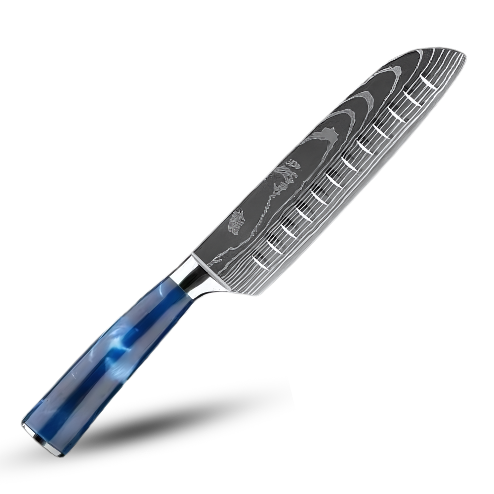 Ocean Blue Japanese Knives  -Santoku Knife 7 inch/17 cm - Ozerty