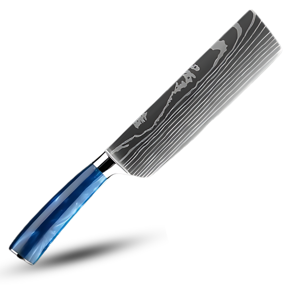 Ocean Blue Japanese Knives  -Nakiri - Cleaver Knife 7 inch/17.5 cm - Ozerty