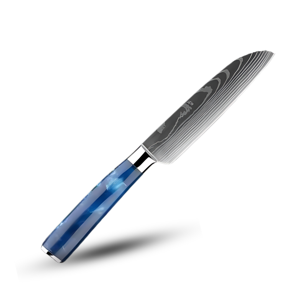 Ocean Blue Japanese Knives  -Santoku Knife 5 inch/12.5 cm - Ozerty
