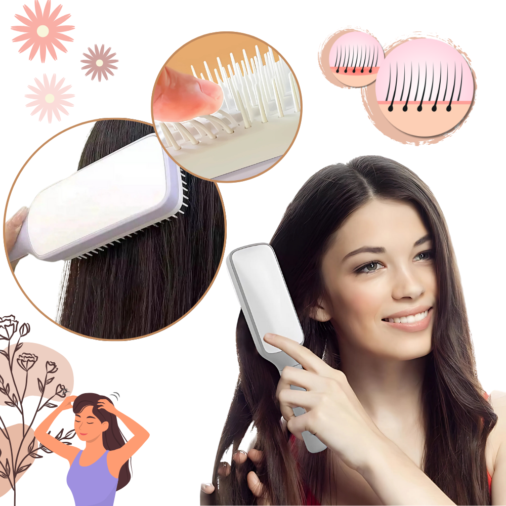 Scalp Massage Self-Cleaning Hair Brush - Ozerty