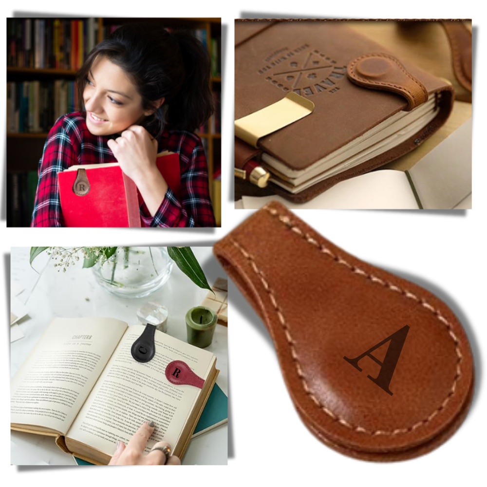 Sleek Personalized Magnetic Leather Bookmark - Ozerty