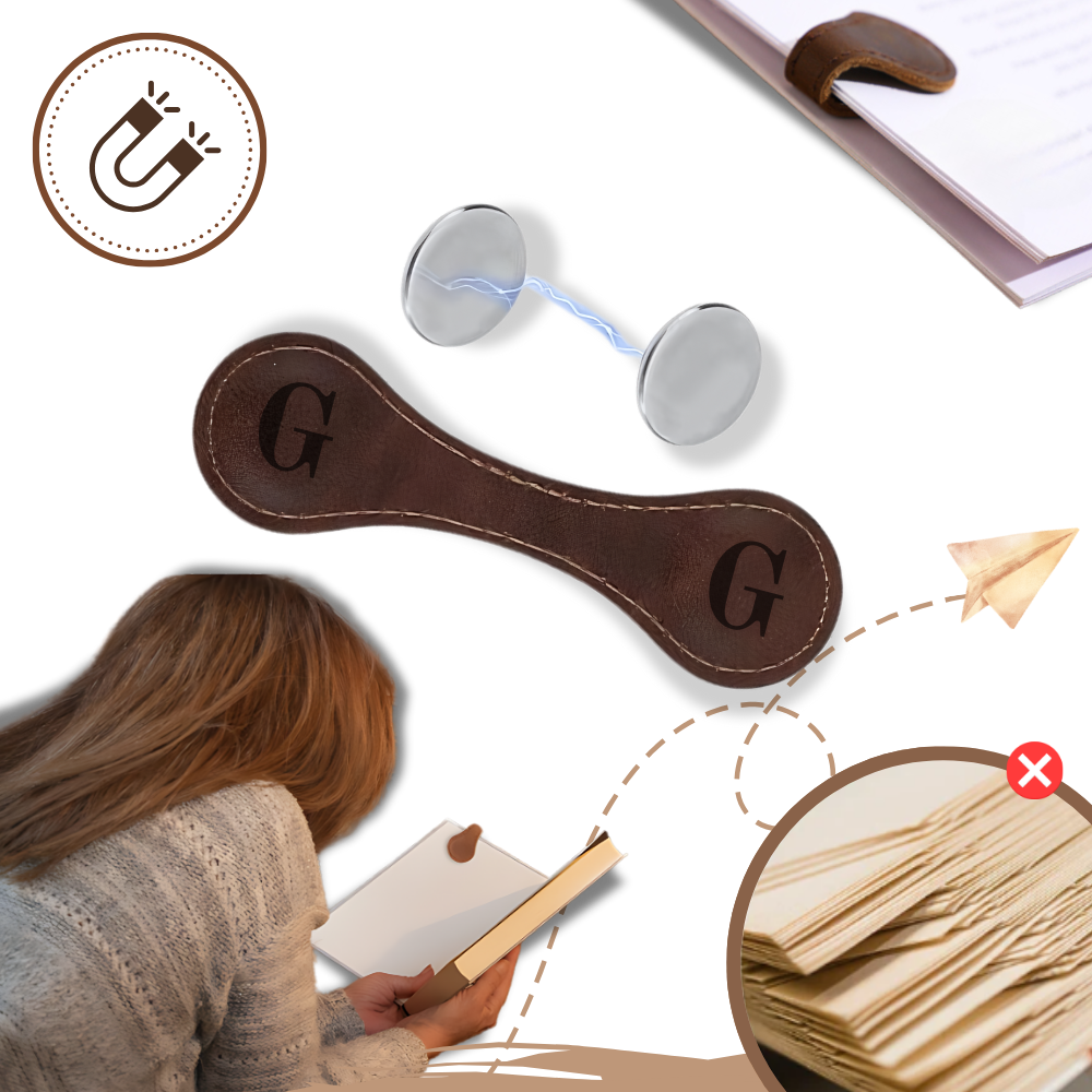 Sleek Personalized Magnetic Leather Bookmark - Ozerty