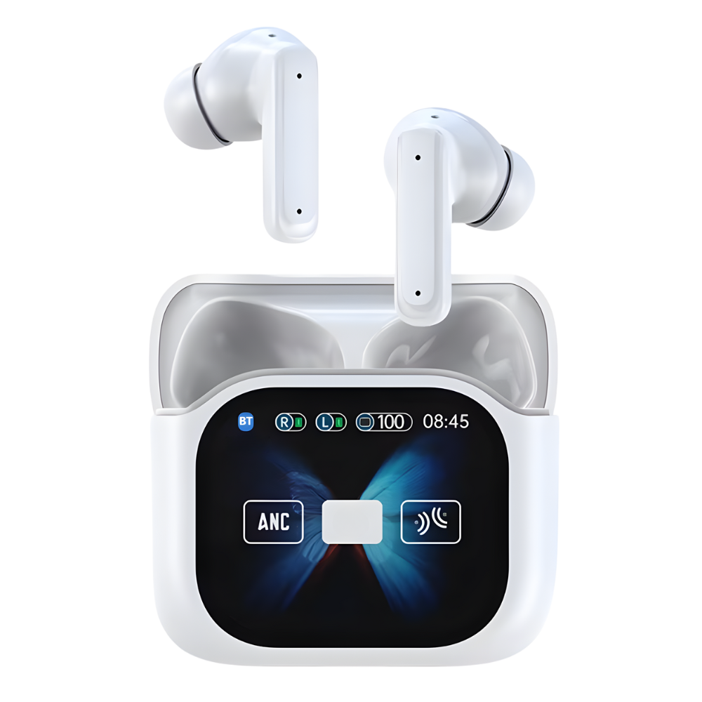 Smart Noise Cancelling Earbuds -White - Ozerty