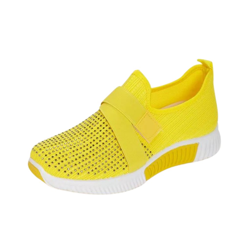 Ultra-Light Velcro Straps Orthopedic Sneakers  -Yellow - Ozerty