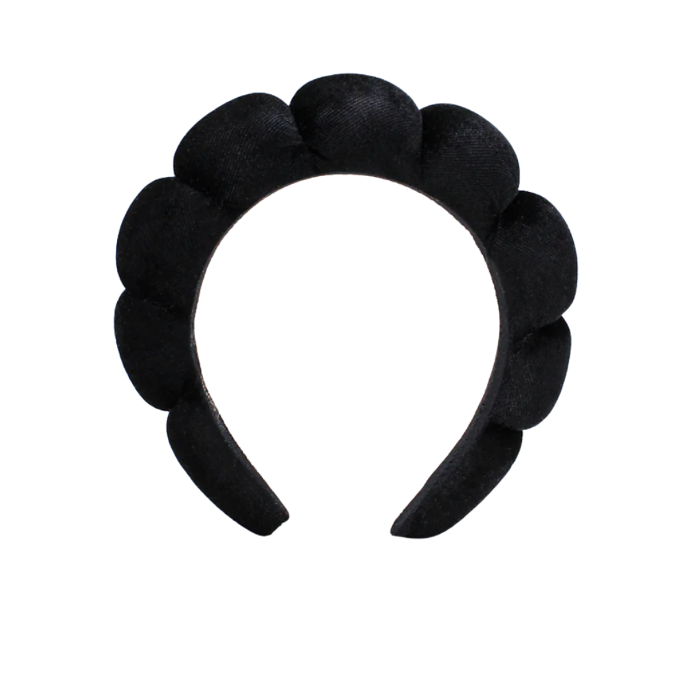 Velvet Skincare Headband -Black - Ozerty