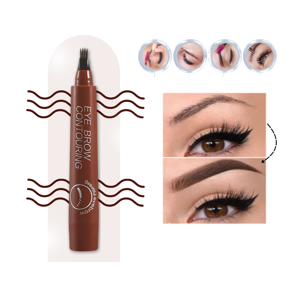 Waterproof Liquid Formula Eyebrow Pen  - Ozerty