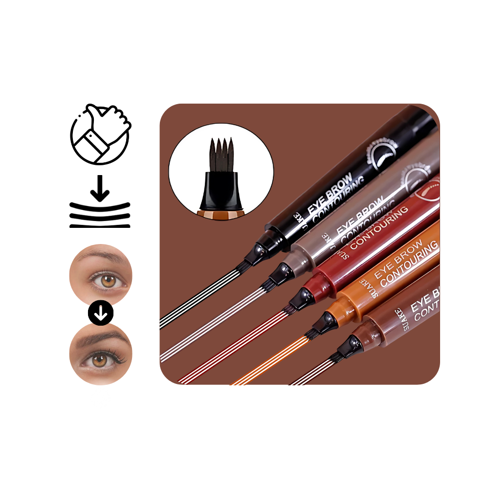 Waterproof Liquid Formula Eyebrow Pen  - Ozerty