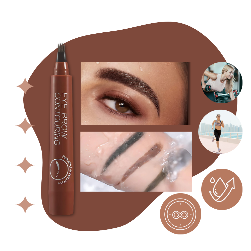 Waterproof Liquid Formula Eyebrow Pen  - Ozerty