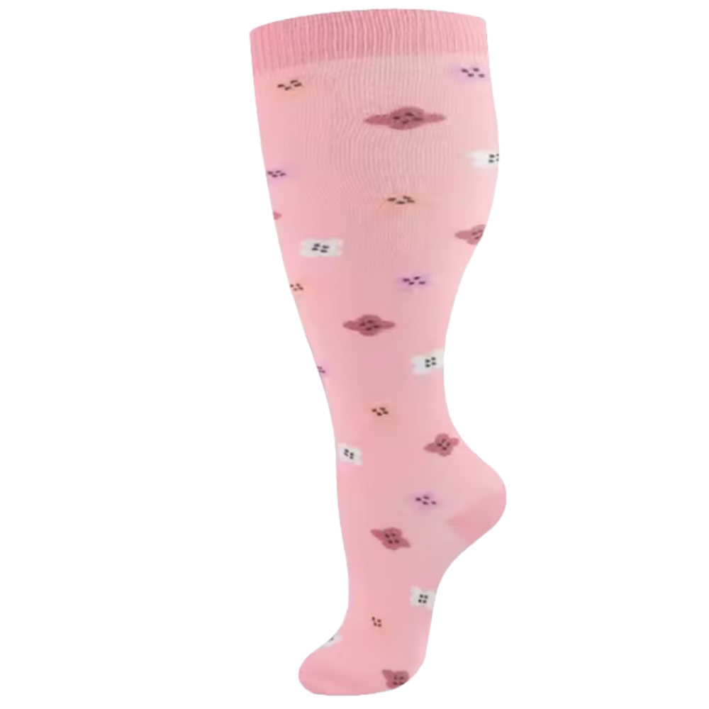 Wide Breathable Compression Sock -Blush - Ozerty