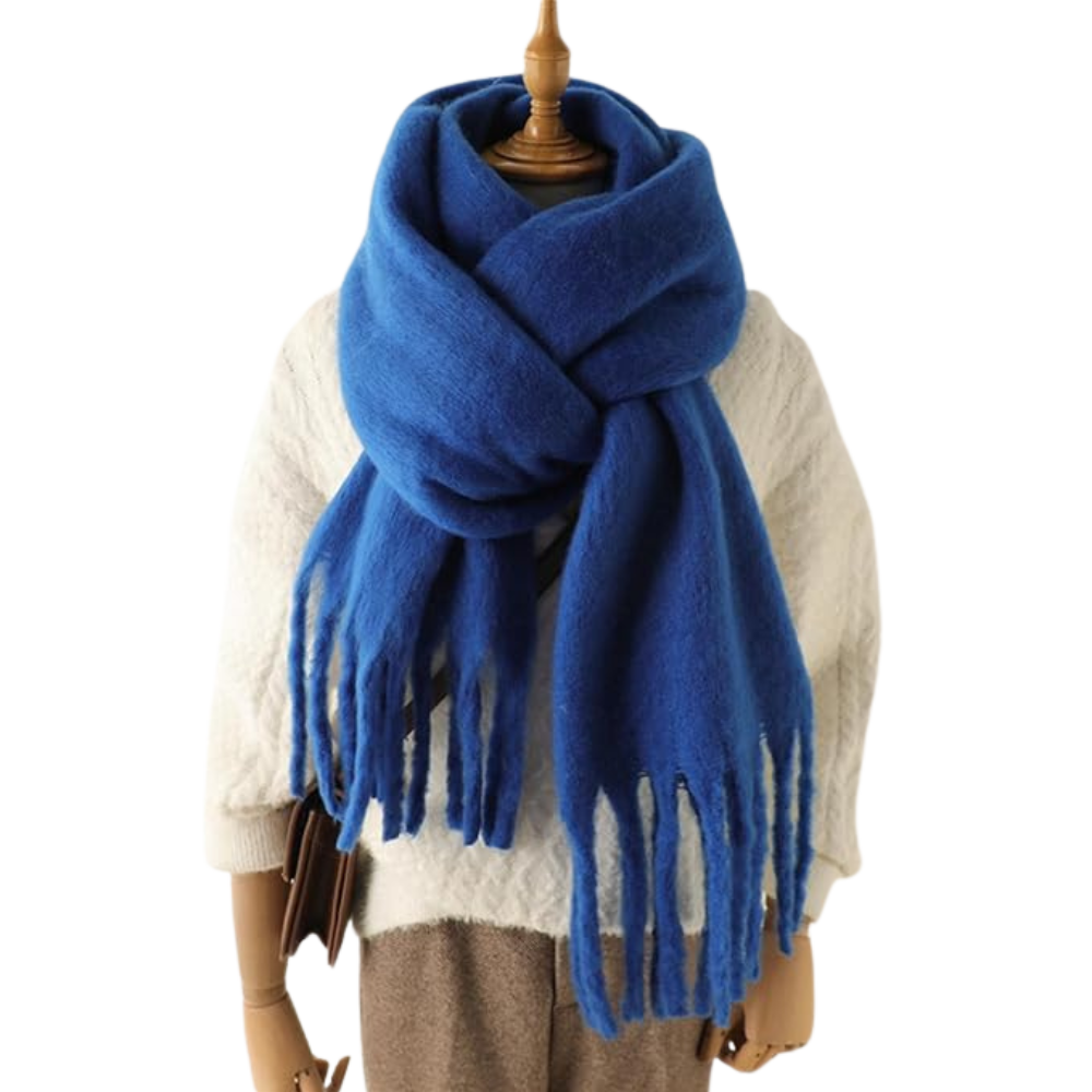 Women's Cozy Elegance Scarf -Dark Blue - Ozerty