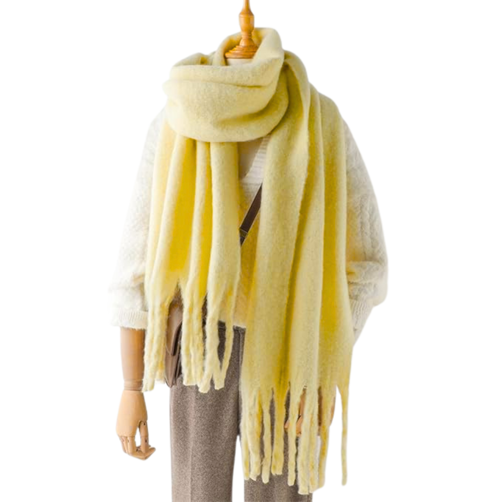 Women's Cozy Elegance Scarf -Goose Yellow - Ozerty