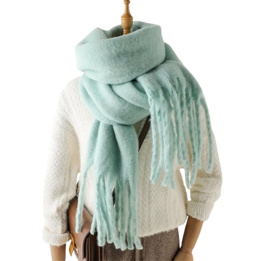 Women's Cozy Elegance Scarf -Macaron Green - Ozerty