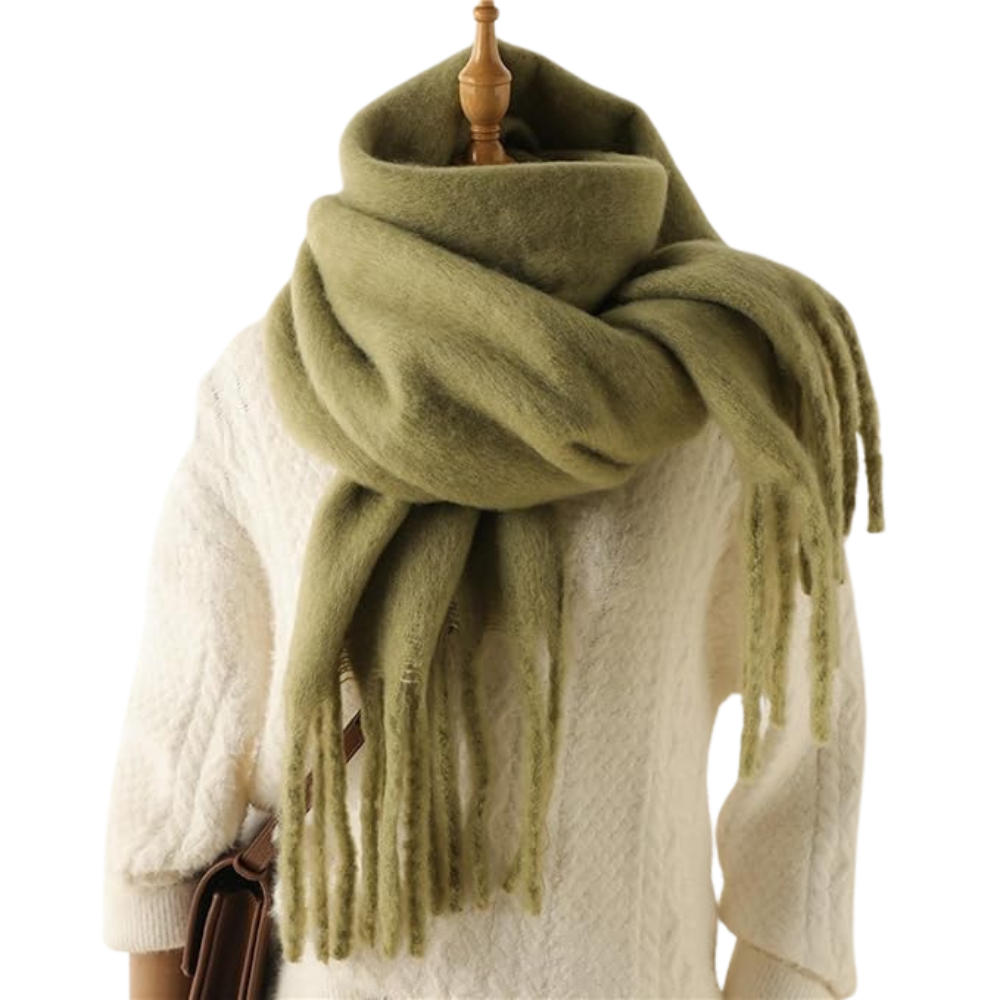 Women's Cozy Elegance Scarf -Military Green - Ozerty