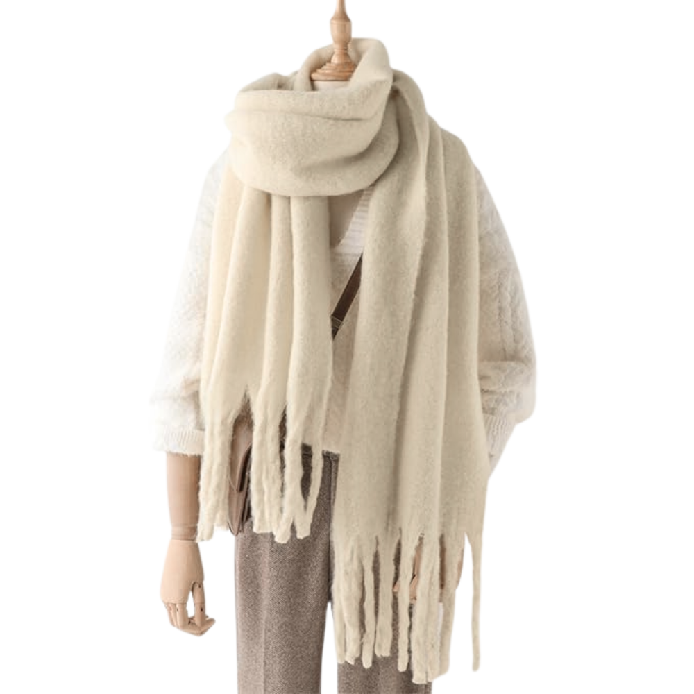 Women's Cozy Elegance Scarf -Milk White - Ozerty