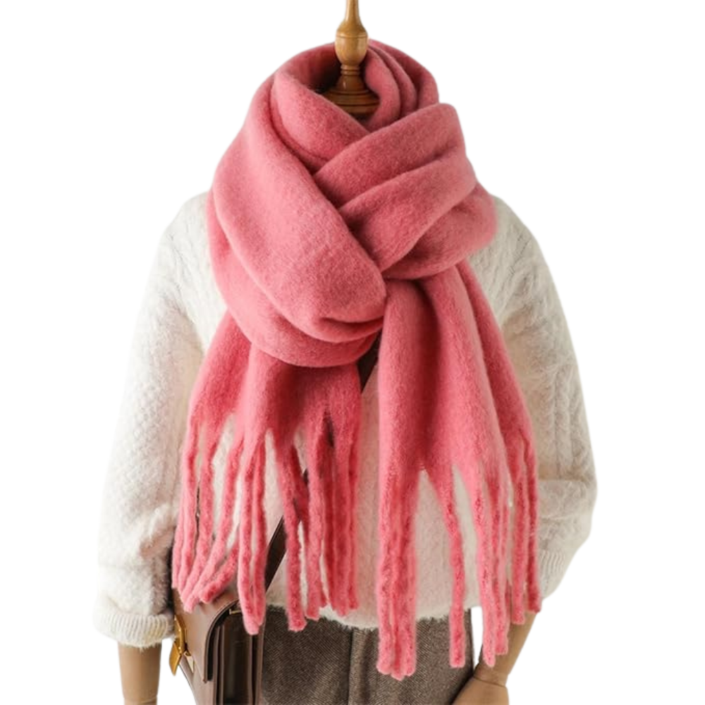 Women's Cozy Elegance Scarf -Pale Pink - Ozerty