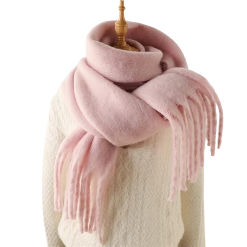 Women's Cozy Elegance Scarf -Sakura Pink - Ozerty