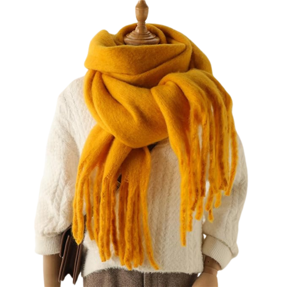 Women's Cozy Elegance Scarf -Turmeric - Ozerty