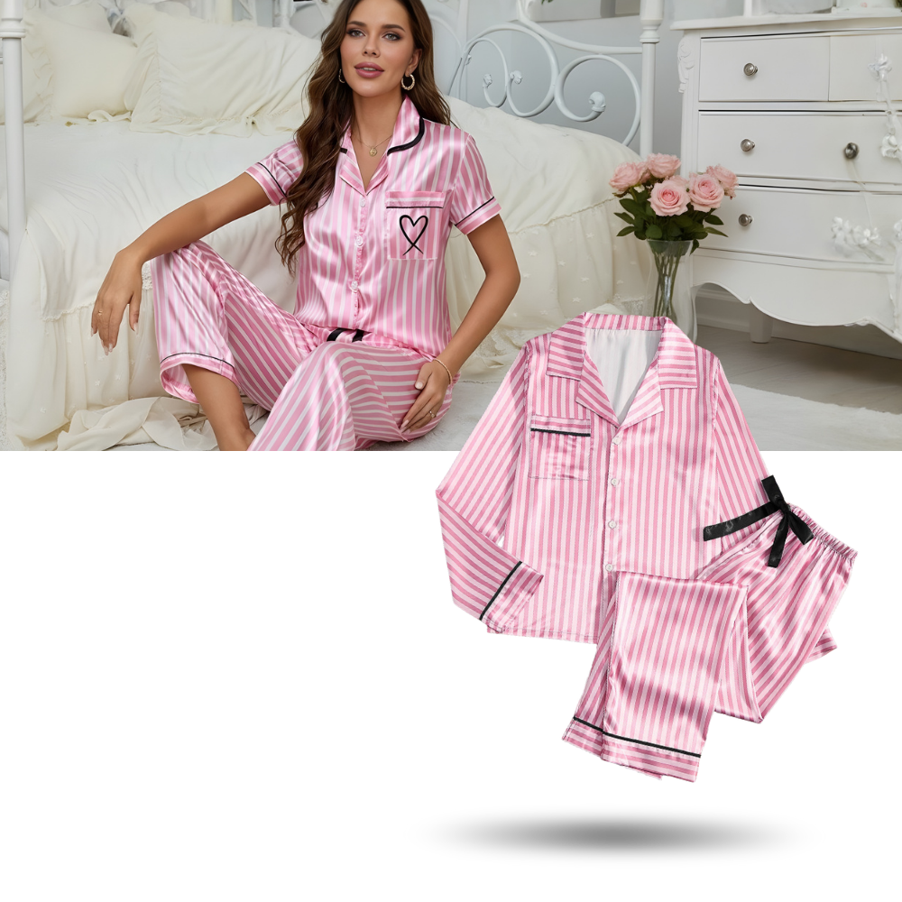 Women's Rosy Satin Pajamas - Ozerty