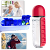 Plastic Water Bottle with Pill Box -