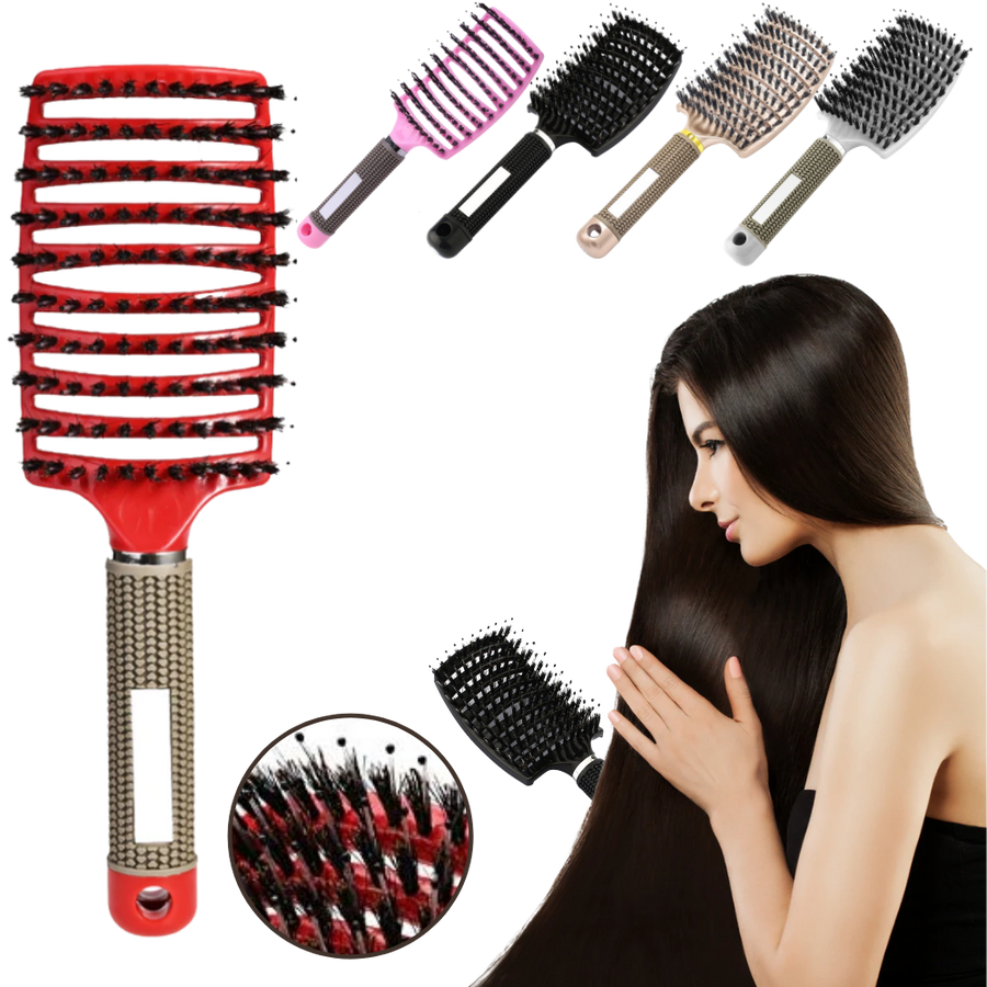 Boar Bristle Massaging Hairbrush - Oustiprix