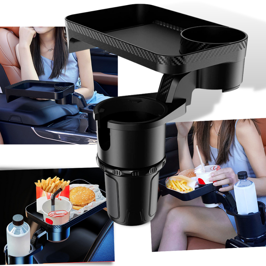 Car Cup Holder and Rotating Tray -