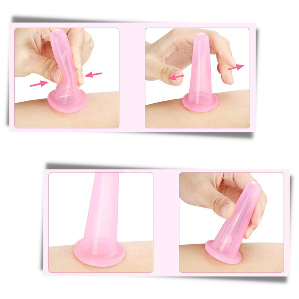 4 Silicone Cups for Facial Massage Cupping